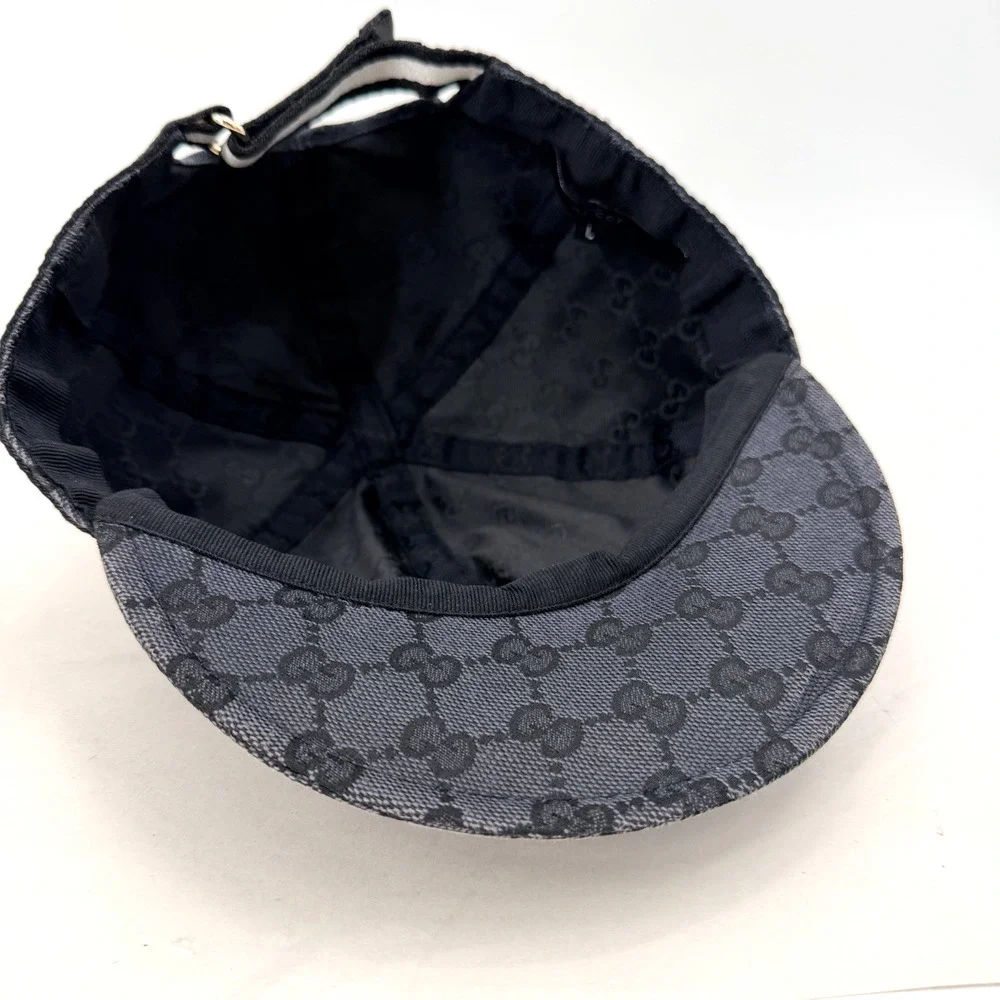 Gucci GG Canvas GG Monogram Logo Web Baseball Cap Hat Mens Large